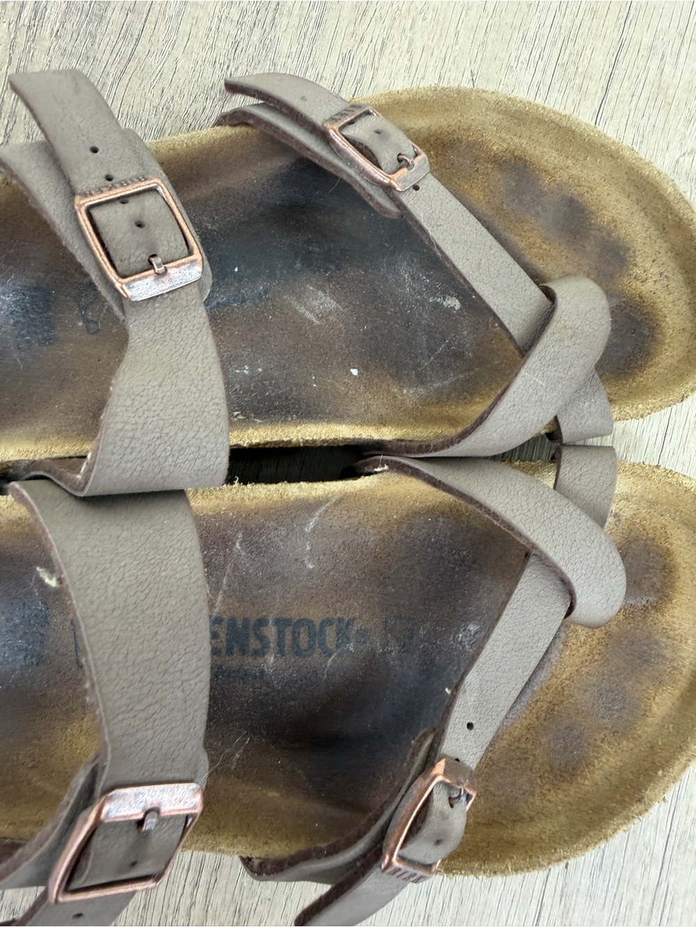 Birkenstock Brown Suede Two-Strap Sandals - Picture 7 of 8